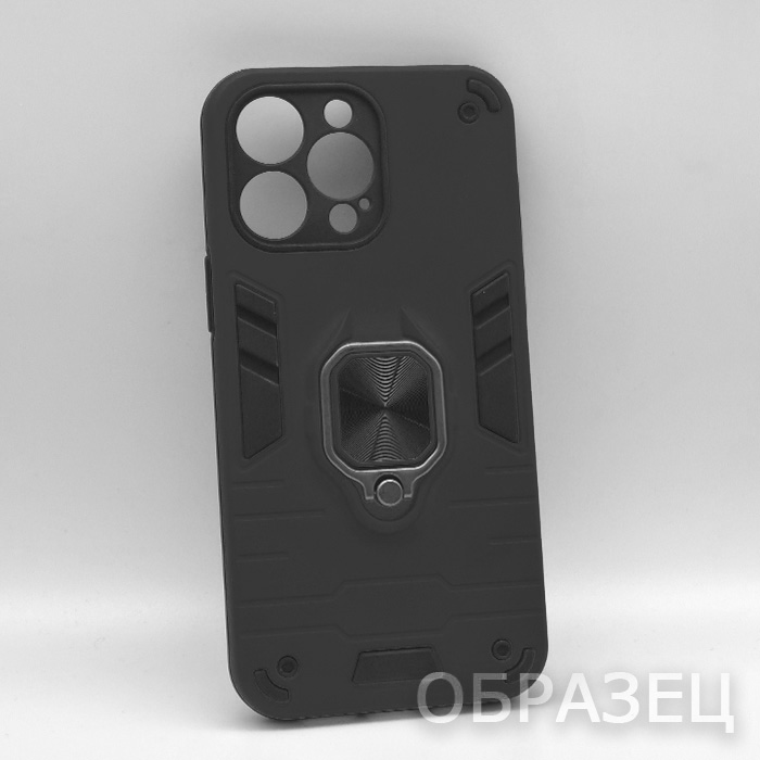 Samsung S23 FE. Накладка, New Hybrid Armor Ring, противоударный, черный