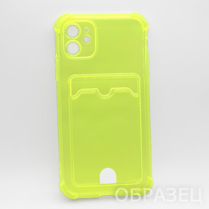 iPhone 15 Pro Max. Накладка, Armor Card New, самый яркий зеленый, прозрачный
