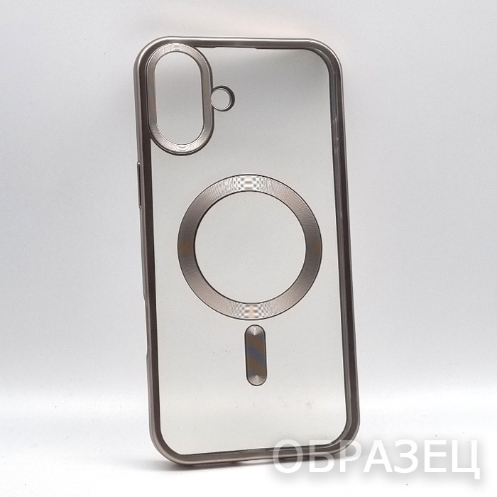iPhone 15 Pro Max. Накладка, Simple Mag Titan, силикон, титановый золотой