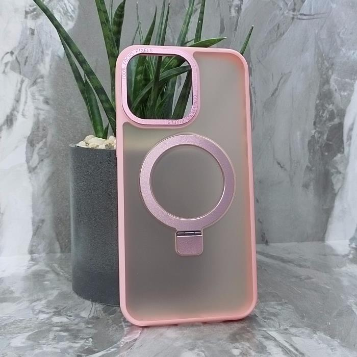 iPhone 15 Pro Max. Накладка, Focus Matte Big Ring, розовый