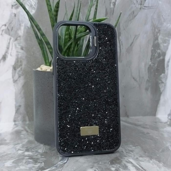 iPhone 15 Pro Max. Накладка, Support Camera Diamond, камера-подставка, черный