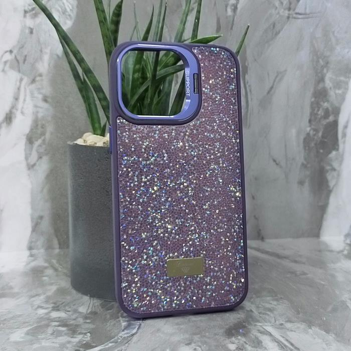 iPhone 15 Pro Max. Накладка, Support Camera Diamond, камера-подставка, фиолетовый