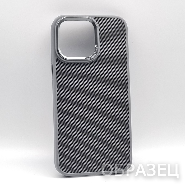 iPhone 15. Накладка, Focus Carbon TPU Mag, серый
