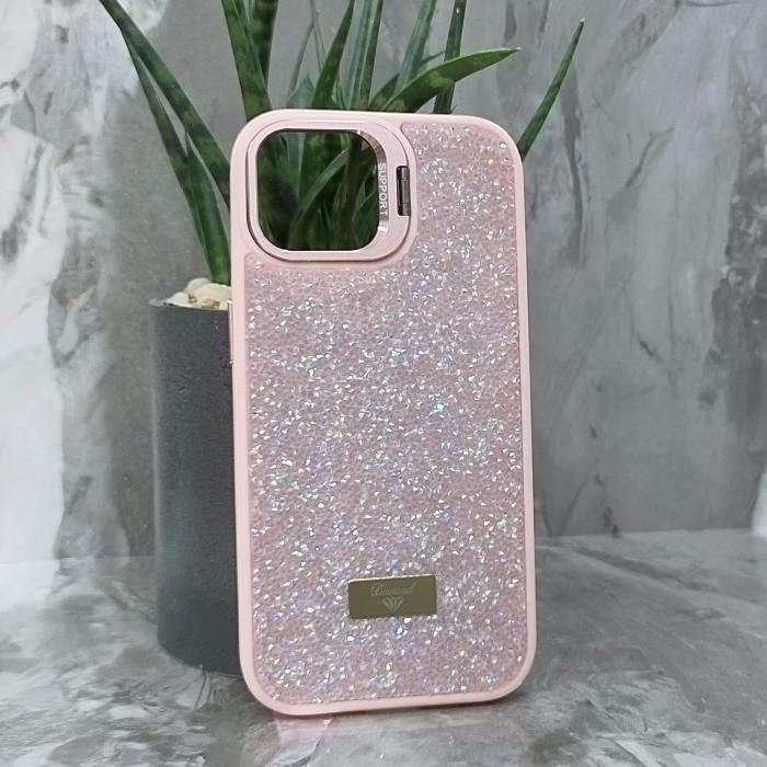 iPhone 15. Накладка, Support Camera Diamond, камера-подставка, розовый