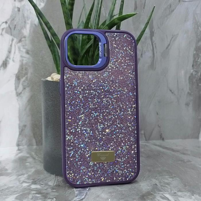 iPhone 15. Накладка, Support Camera Diamond, камера-подставка, фиолетовый