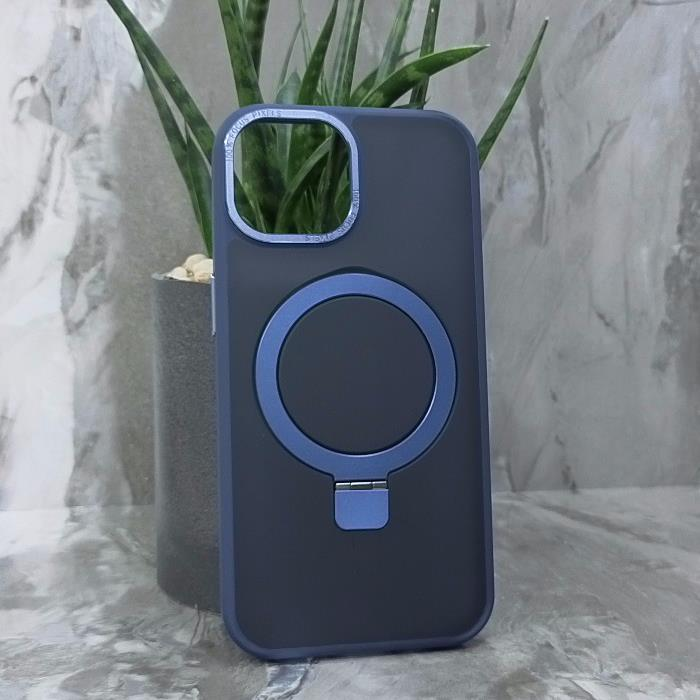 iPhone 15. Накладка, Focus Matte Big Ring, темно-синий