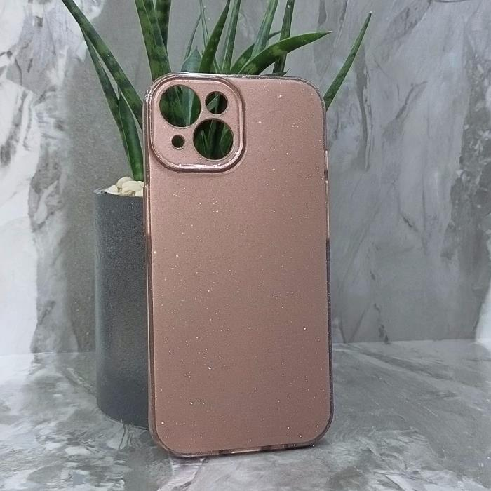 iPhone 15. Накладка, Heavy TPU, блестки, коричневый