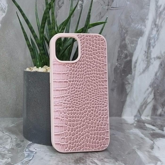 iPhone 15. Накладка, Classic Glossy Leather, розовый