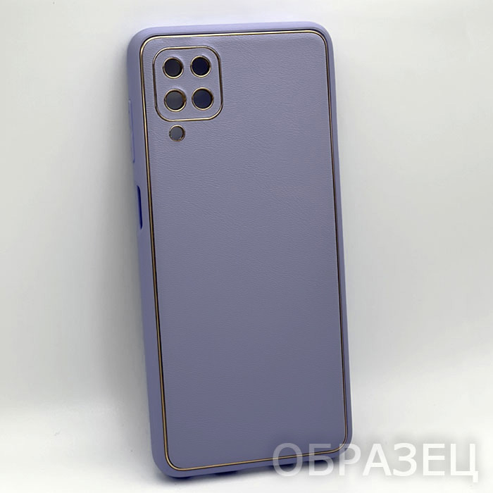 iPhone 15 Pro. Накладка, Luxury Leather, серо-сиреневый
