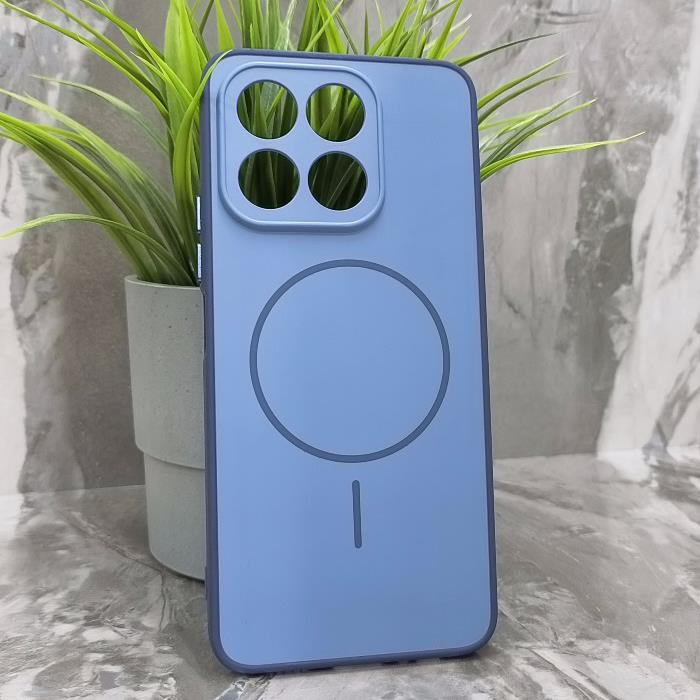Huawei Honor X6b. Накладка, Рисунок Magsafe, Soft Touch Camera, светло-синий