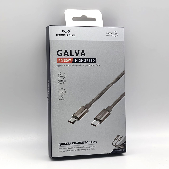  Кабель Keephone GALVA PD60W TypeC TypeC