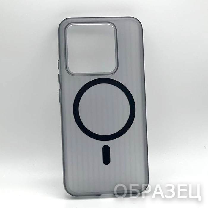 Xiaomi 14 Pro. Накладка, Straight Lines Mag, пластик, матовый темный