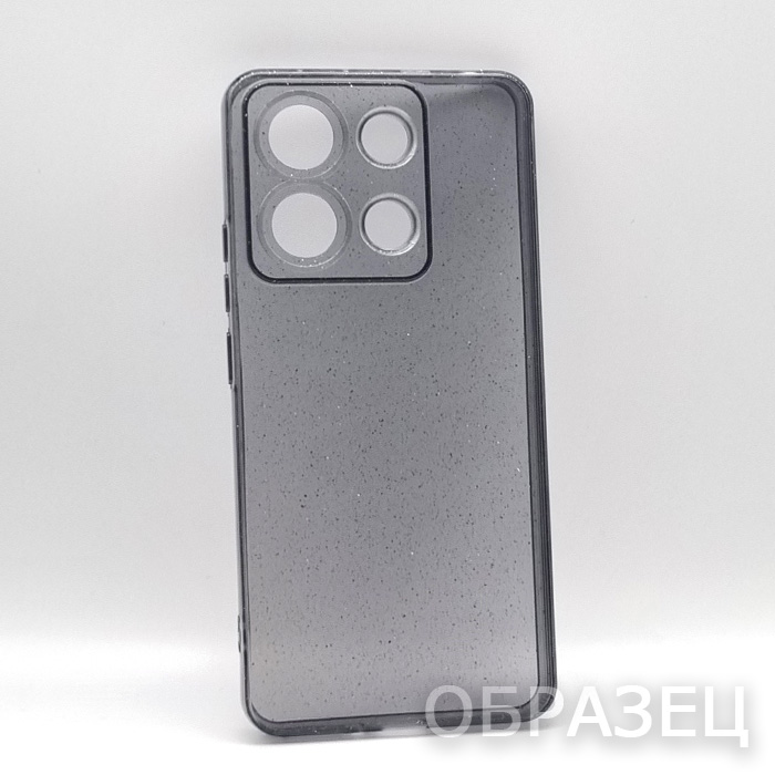 Xiaomi Redmi Note 13 4G. Накладка, силикон, Simple Shine, черный прозрачный