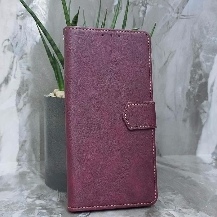 Xiaomi Redmi Note 13 4G. Книжка, Classic Simple Leather, бордовый