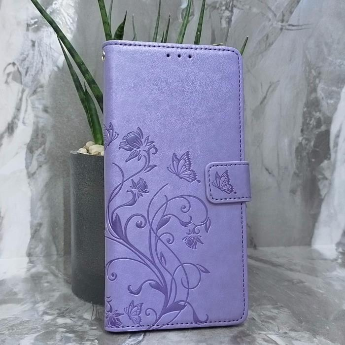 Xiaomi Redmi Note 13 4G. Книжка, бабочка и цветы, фиолетовый