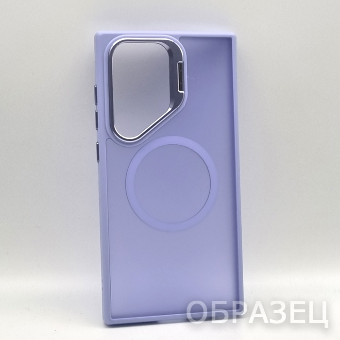 Samsung S24 Ultra. Накладка, Camera Guard Matte Mag, камера-подставка, сиреневый