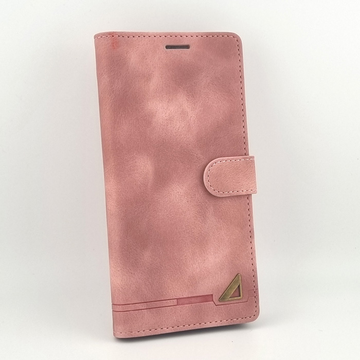 Samsung S24 Ultra. Книжка, GQ, хлястик с магнитом, розовый