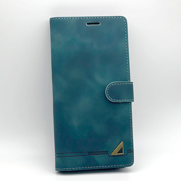 Samsung S24 Ultra. Книжка, GQ, хлястик с магнитом, сине-зеленый