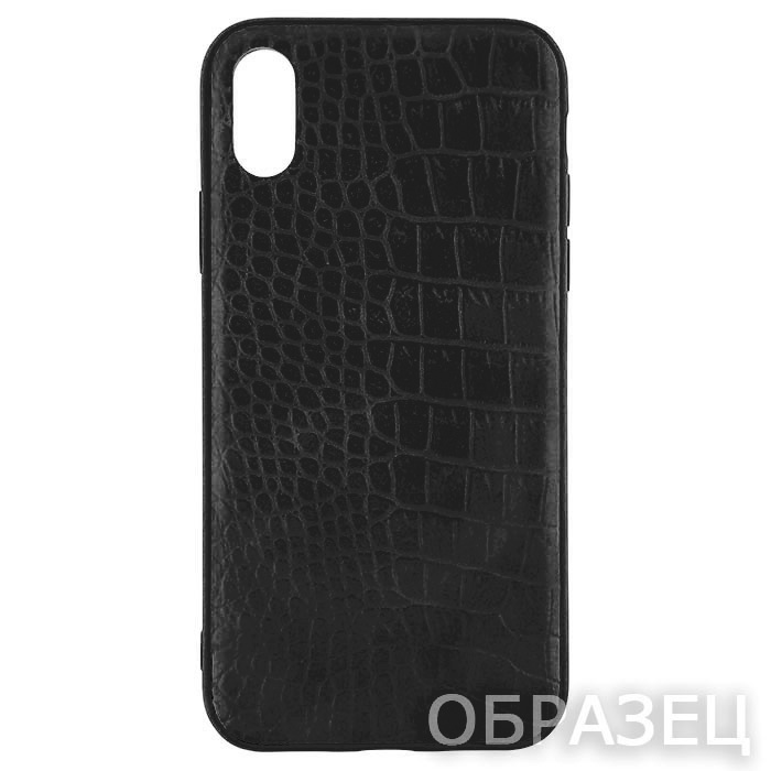 Samsung S24 Ultra. Накладка, силикон, Crocodile Leather, черный
