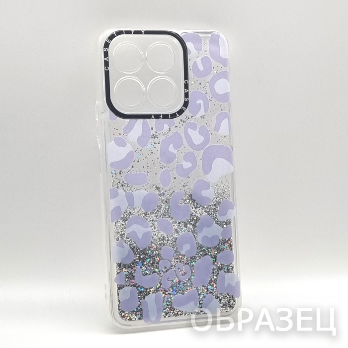 Tecno Spark 20/20C/Go 2024/Pop 8 = Infinix Smart 8. Накладка, силикон, переливающийся, леопард сиреневый