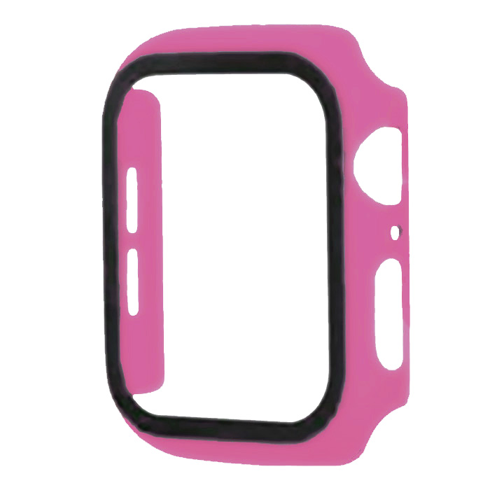 Apple Watch 38. Чехол + стекло, пластик, розовый