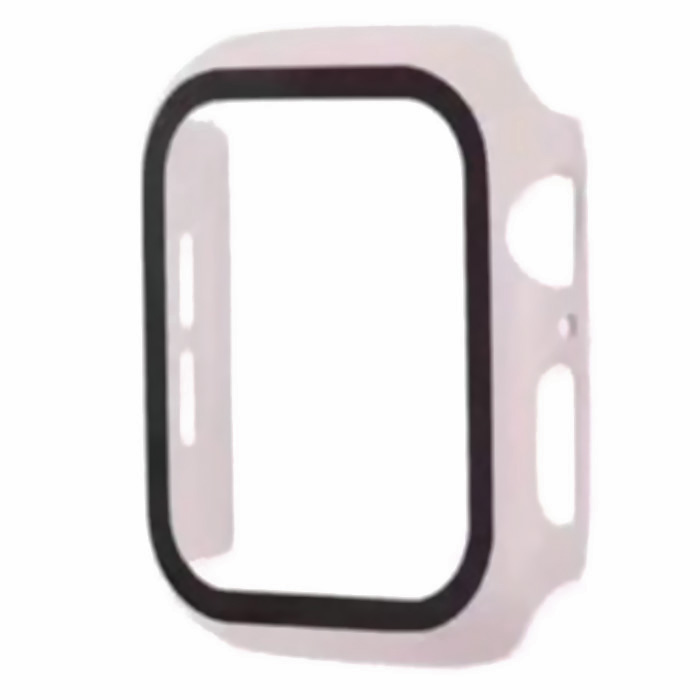 Apple Watch 41. Чехол + стекло, пластик, цвет пудра