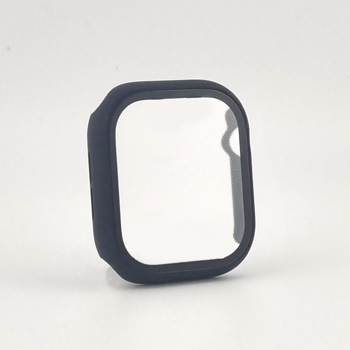 Apple Watch (Series10) 42mm. Чехол + стекло, пластик, черный