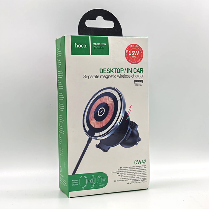 Держатель с беспроводной зарядкой Hoco CW42