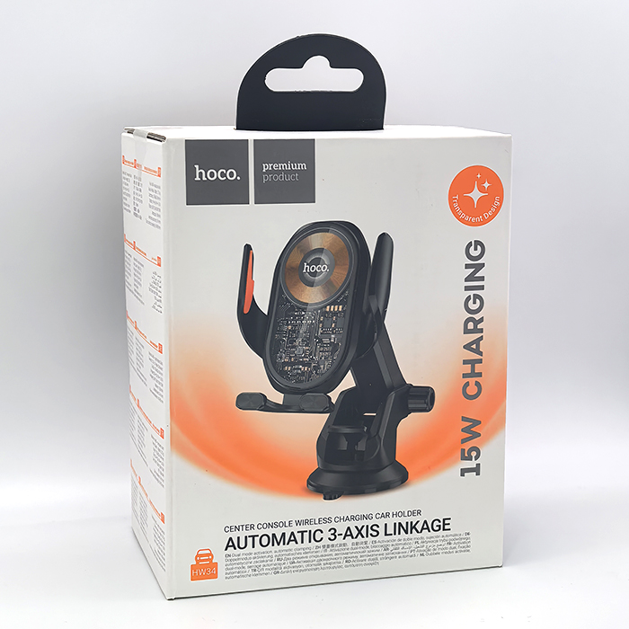 Держатель с беспроводной зарядкой Hoco HW34