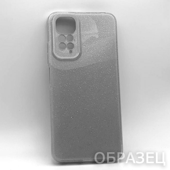 Infinix HOT 40/40Pro. Накладка, Heavy TPU, блестки, серебристый