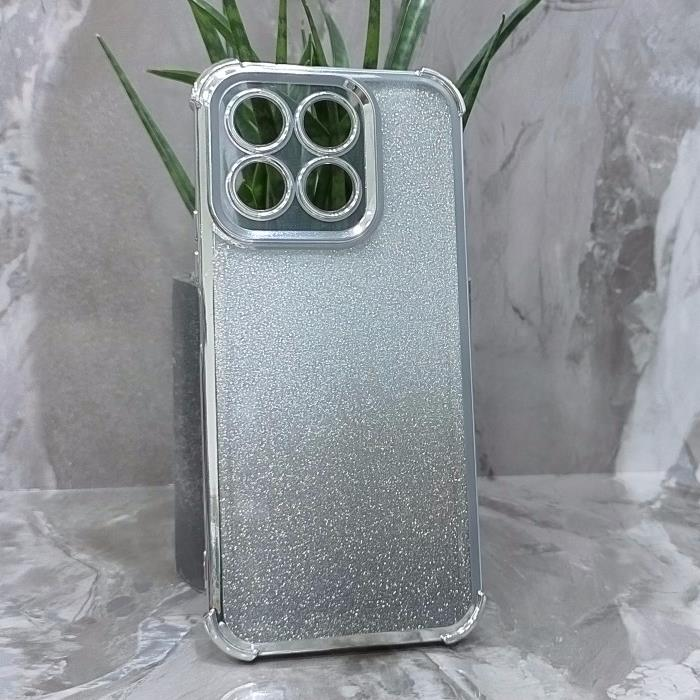 Huawei Honor X8b. Накладка, Heavy Armor TPU, вкладка с блестками, серебристые края