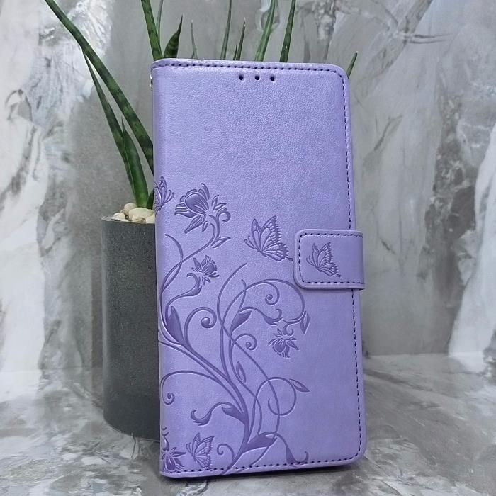 Xiaomi Redmi Note 13 Pro 4G/Note 14s/POCO M6 Pro 4G. Книжка, бабочка и цветы, фиолетовый