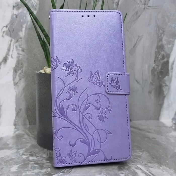 Xiaomi Redmi A3 4G/A3x/POCO C61 4G. Книжка, бабочка и цветы, фиолетовый
