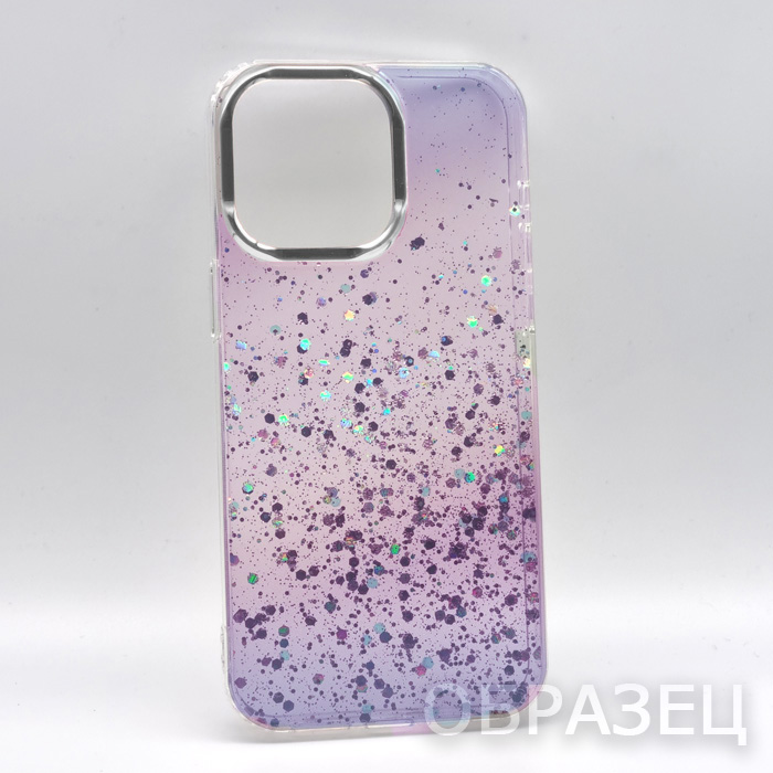 Huawei Pura 70 Ultra. Накладка, Big Epoxy Glitter, градиент фиолетовый прозрачный