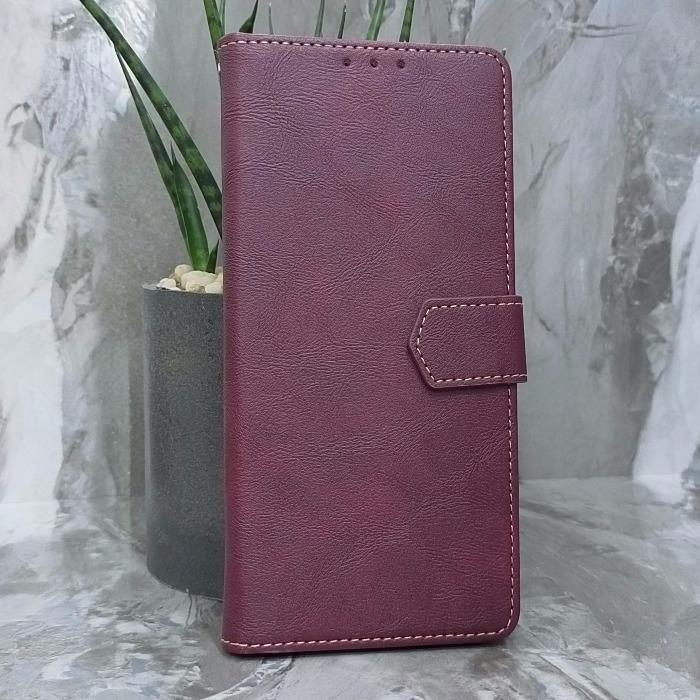 Realme C61/C63. Книжка, Classic Simple Leather, бордовый