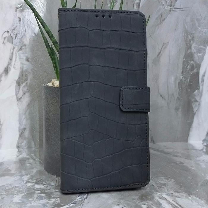 Realme C61/C63. Книжка, Classic Croc Leather, черный