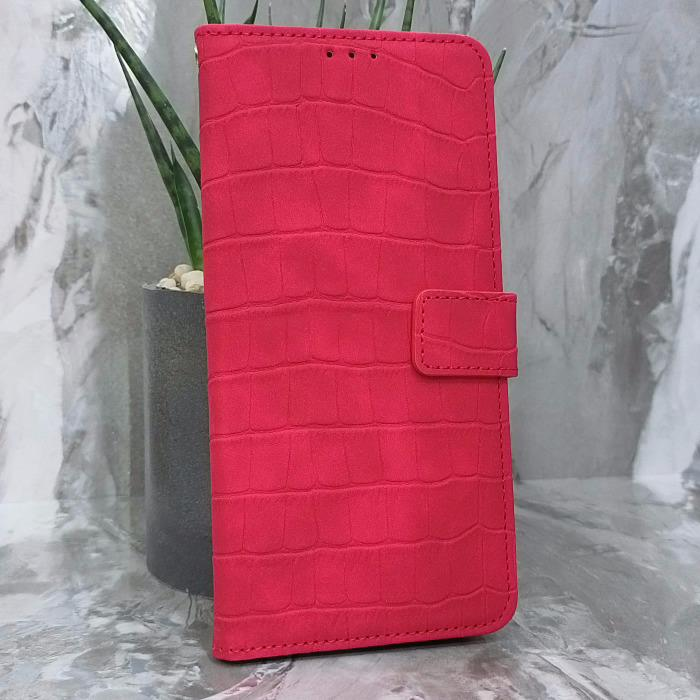 Realme C61/C63. Книжка, Classic Croc Leather, красный