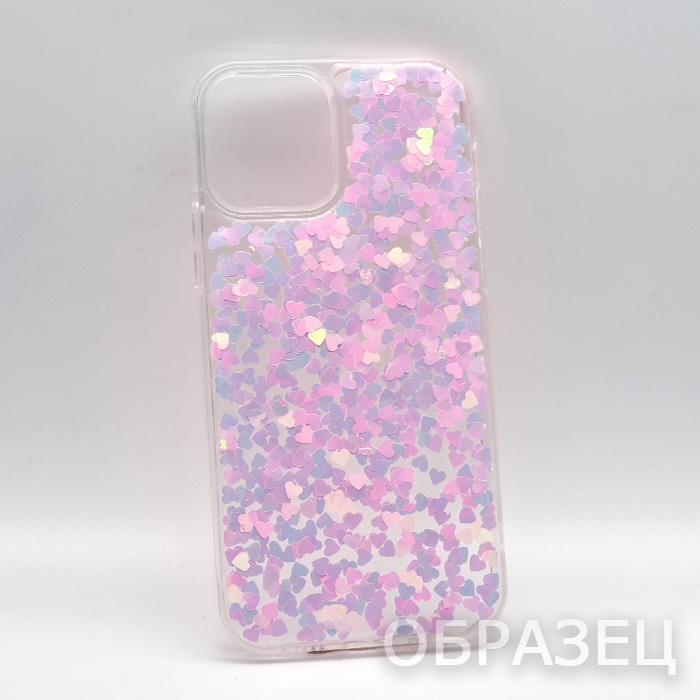 iPhone 16. Накладка, Epoxy Hearts, сердечки розовые