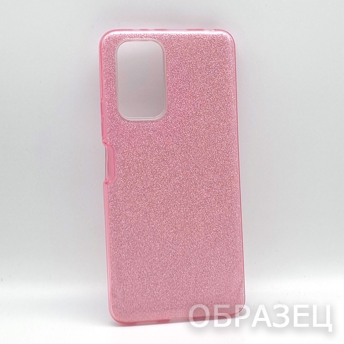 iPhone 16 Pro Max. Накладка, силикон, пластик, блестки, розовый