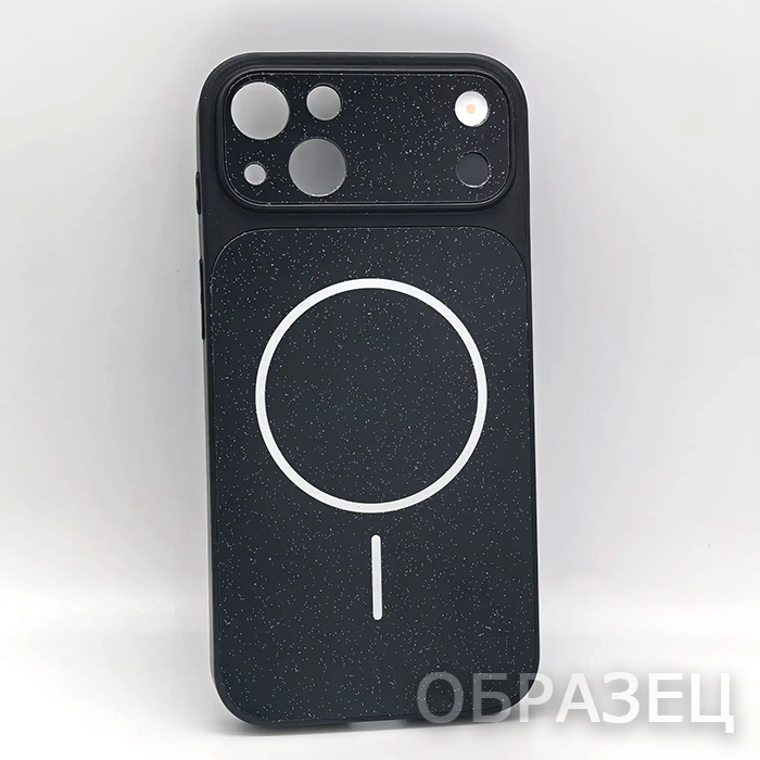 iPhone 16 Pro Max. Накладка, Shining Mag Imitation, блестки, черный