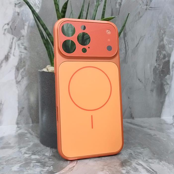 iPhone 16 Pro Max. Накладка, PC Imitation Matte Camera Glass Mag, оранжевый