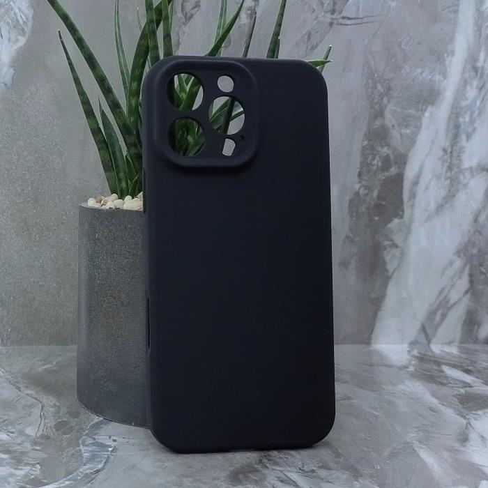 iPhone 16 Pro Max. Накладка, New Silicone Case, черный