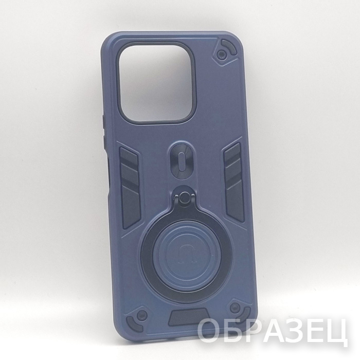 iPhone 16 Pro. Накладка, New Hybrid Big Ring, темно-синий