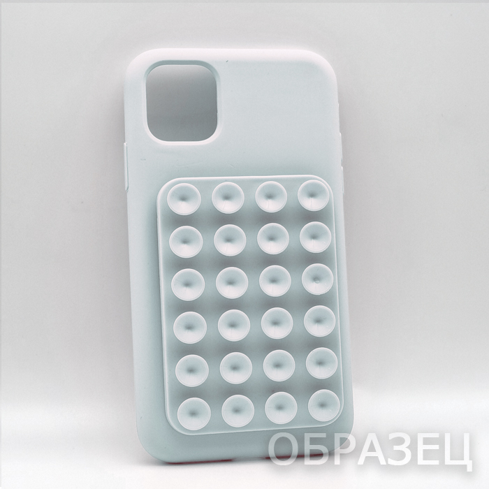 iPhone 16 Pro. Накладка, силикон, липпер-подставка, серый