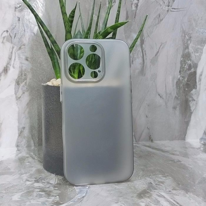 iPhone 16 Pro. Накладка, Slim Soft Matte, ультра-тонкий, серый полу-прозрачный
