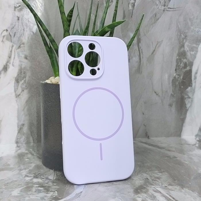 iPhone 16 Pro. Накладка, Silicone Slim Mag, сиреневый