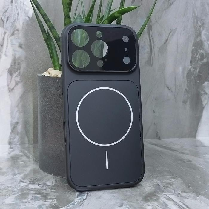 iPhone 16 Pro. Накладка, PC Imitation Matte Camera Glass Mag, черный