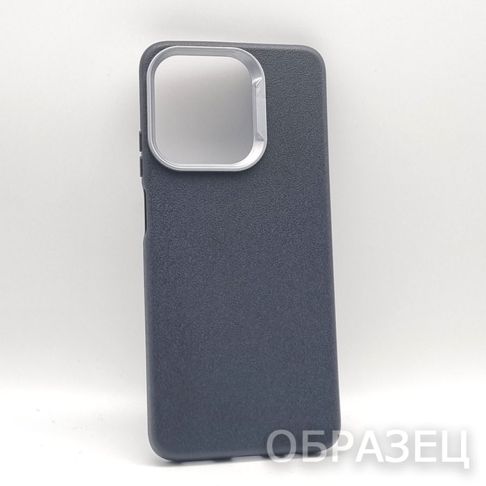 Tecno Spark Go 1/Go 2025/Pop 9. Накладка, PU Metal Camera Edge, текстура кожи, черный