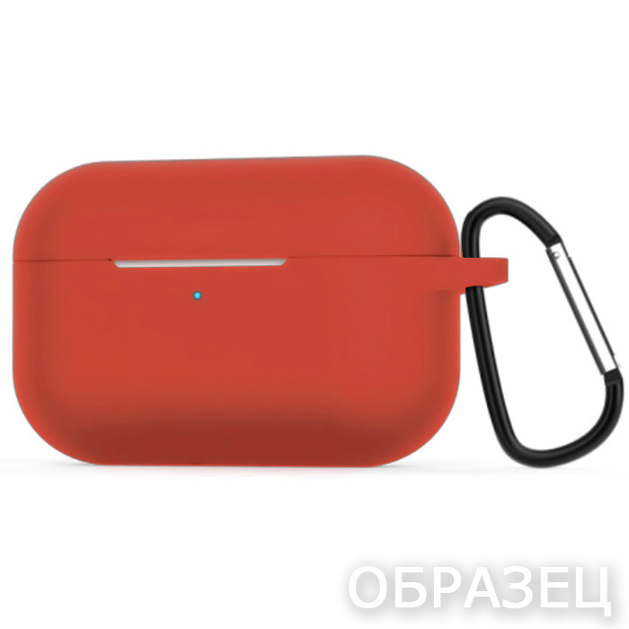 Чехол для Apple AirPods 4. Silicone, карабин, красный