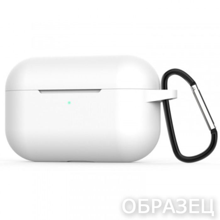 Чехол для Apple AirPods 4. Silicone, карабин, белый